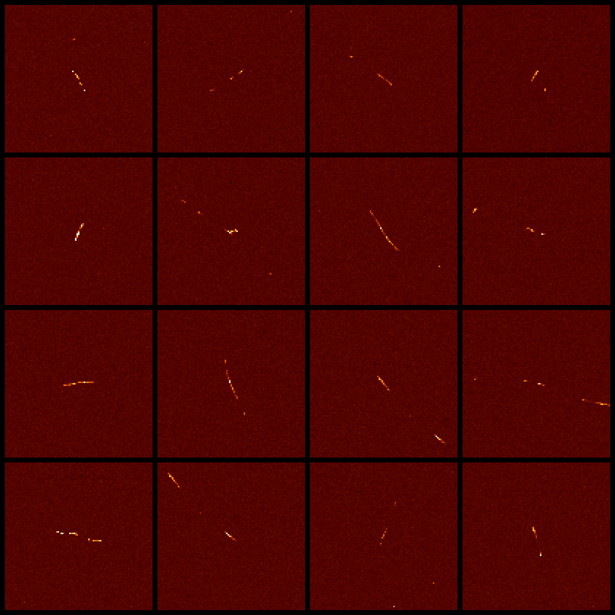 5x5 collage of cosmic rays